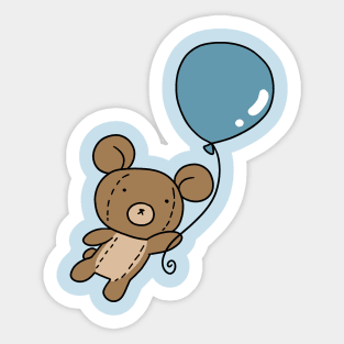 Blue Balloon Teddy Bear Sticker